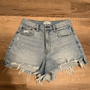Abercrombie high rise cut off shorts